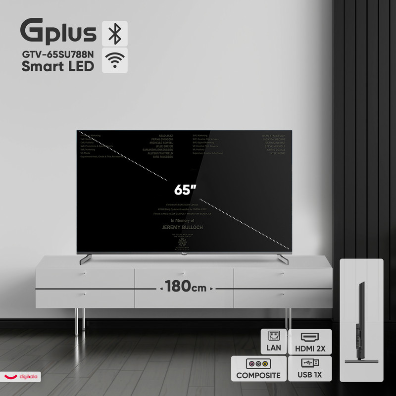 تلویزیون 65 اینچ ال ای دی هوشمند جی پلاس مدل GTV-65SU788N